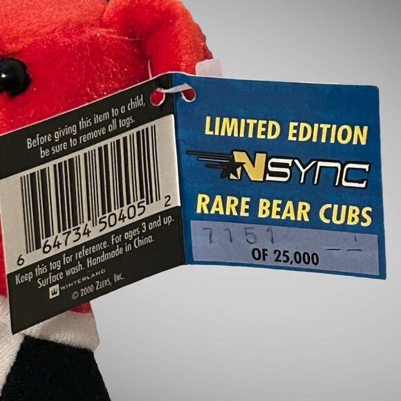 Vintage Justin Timberlake NSYNC  Limited Edition 7” Collectible Plush Bear Cub - Picture 6 of 16